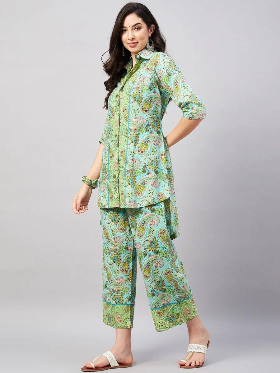 winered-paisley-print-hi-low-two-piece-outfits-for-women-with-scrunchies