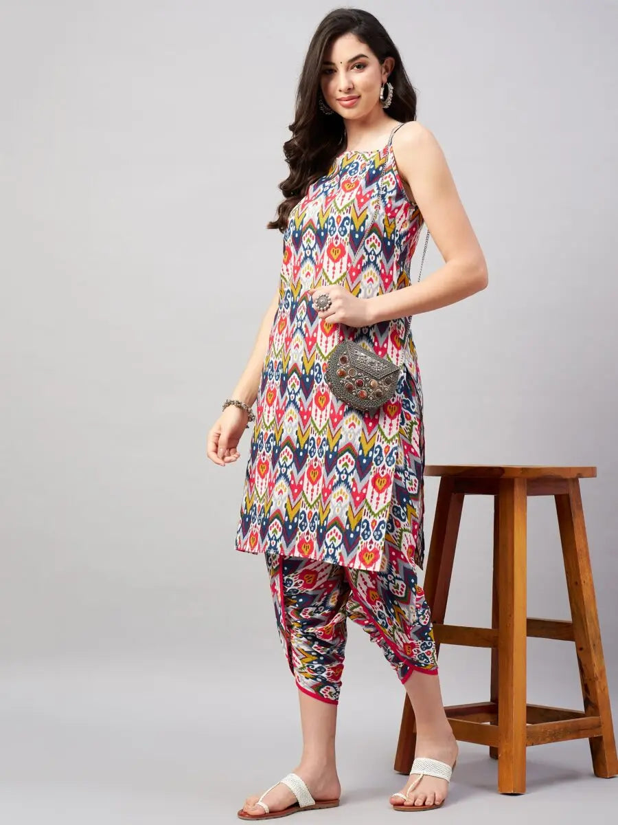 winered-woman-multi-coloured-print-strap-kurta-dhoti-co-ord-set
