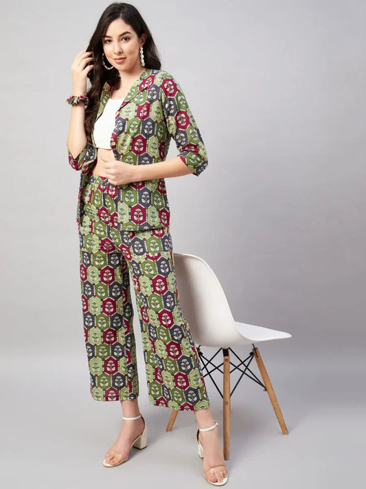 winered-woman-co-ord-sets-ethnic-for-women-waist-cut-out-co-ord-set-with-scrunchies