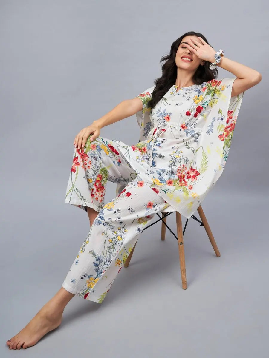 winered-women-white-floral-print-kaftan-night-suit-set-for-women