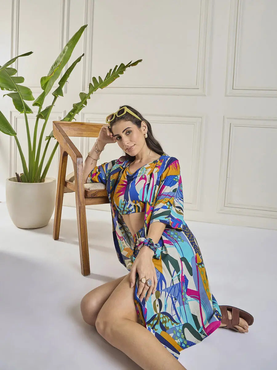 winered-women-multicolour-printed-long-kimono-with-shorts-3-pcs-set