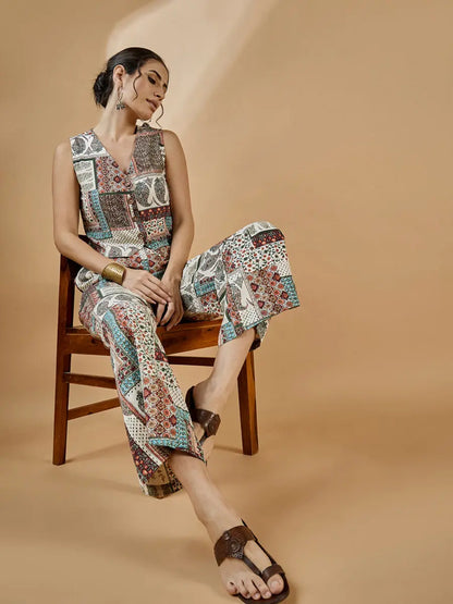 winered-women-waistcoat-and-pant-co-ord-set