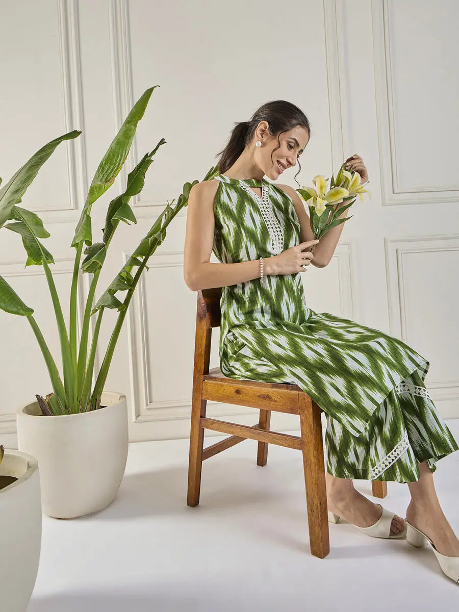 winered-women-green-halter-neck-co-ord-set