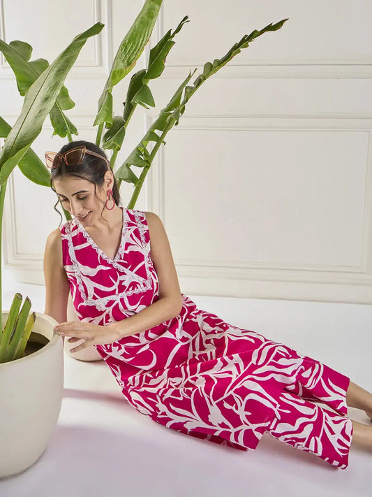 winered-women-pink-lace-detailing-yoke-co-ord-set