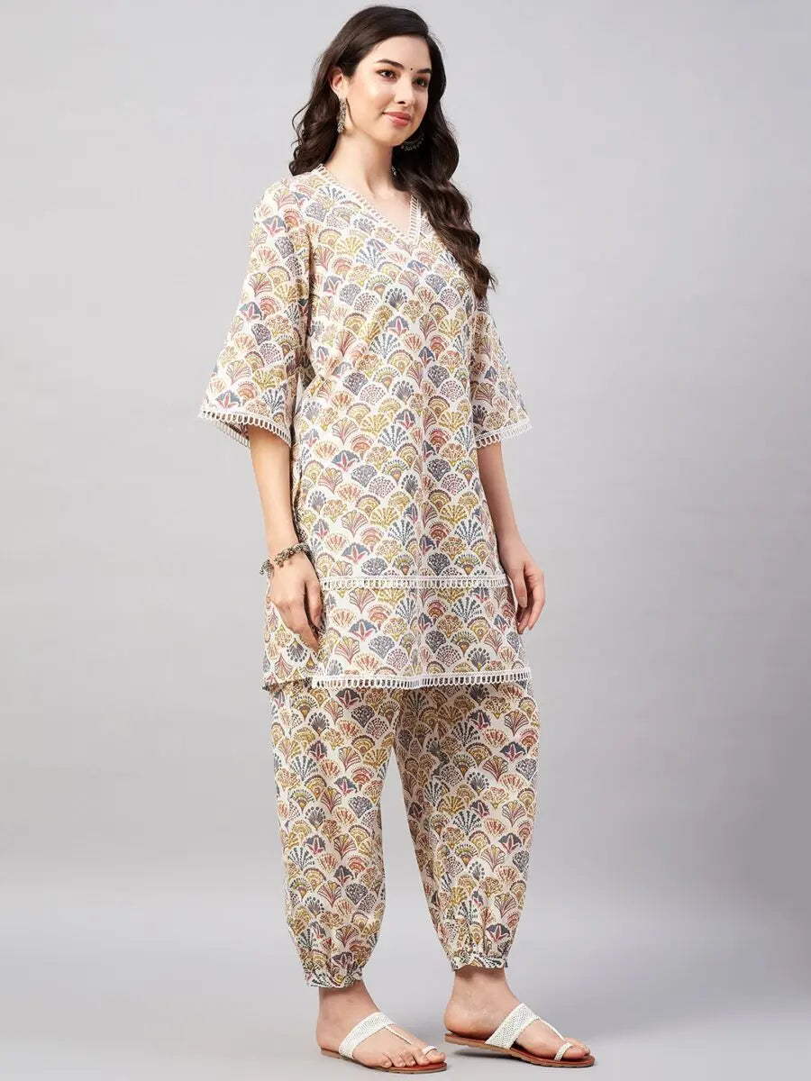 winered-women-white-cotton-coord-sets-for-women-geometric-print-with-lace-detailing