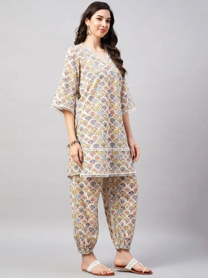 winered-women-white-cotton-coord-sets-for-women-geometric-print-with-lace-detailing