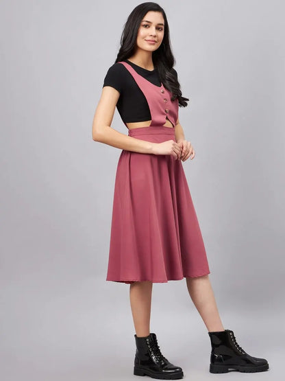 winered-women-pink-pinafore-flared-dress