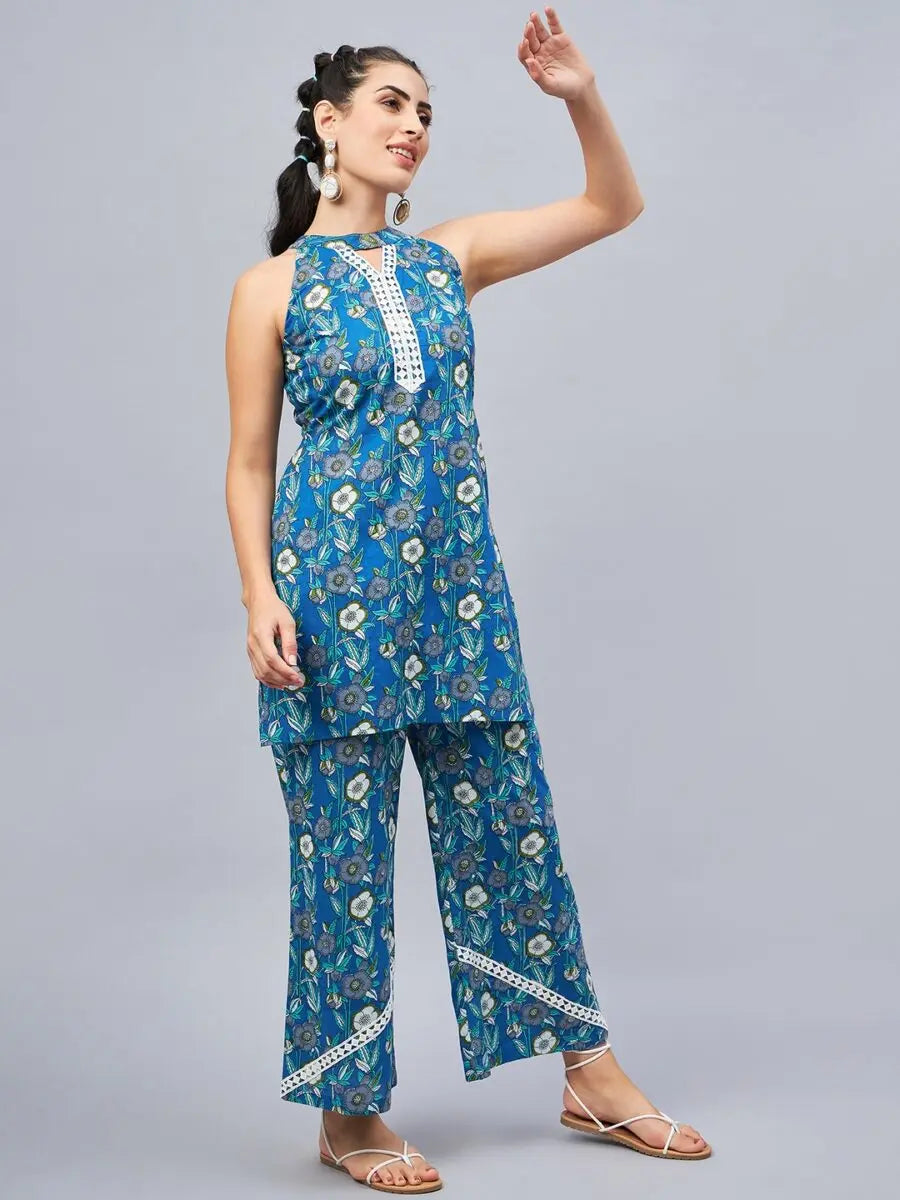 winered-woman-blue-co-ord-set-for-women-with-lace-co-ord-set