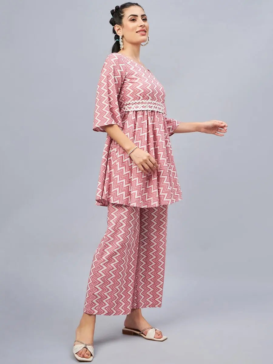 winered-woman-one-shoulder-chevron-ethnic-womens-co-ord-sets