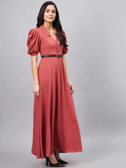 winered-women-pink-dress-with-belt