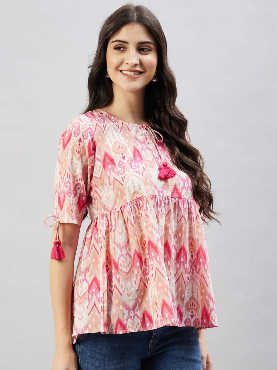 winered-women-pink-geometric-print-top-w-d-tassels-at-neck-sleeve