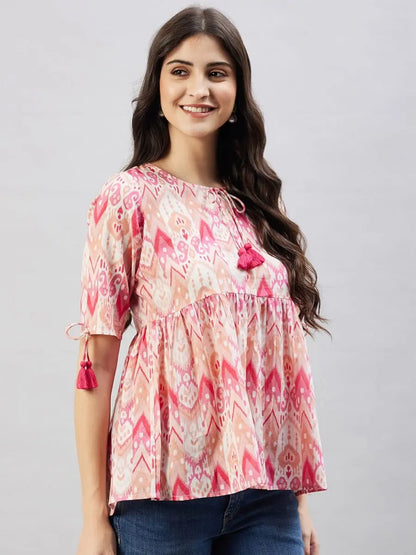 winered-women-pink-geometric-print-top-w-d-tassels-at-neck-sleeve