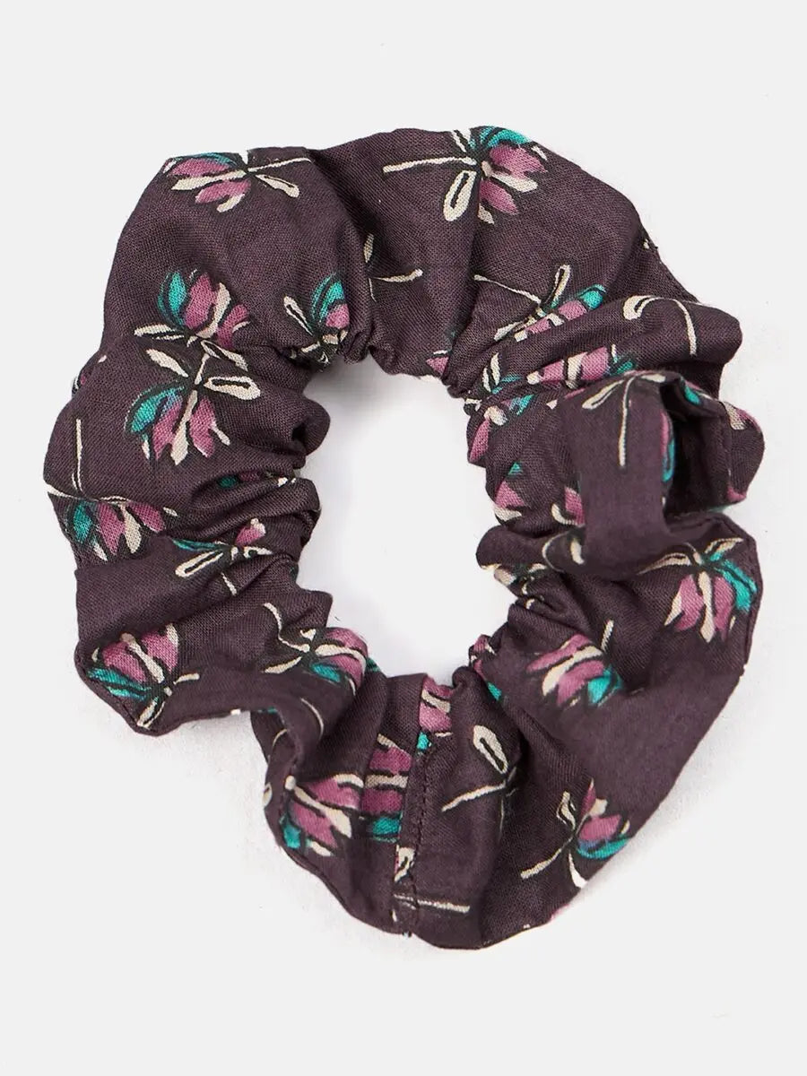 winered-woman-brown-lotus-print-with-shorts-night-suit-set