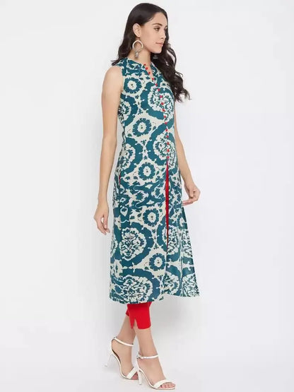 winered-dark-blue-straight-rayon-geometric-print-kurta