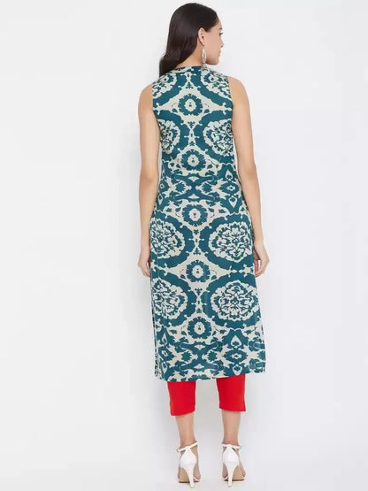 winered-dark-blue-straight-rayon-geometric-print-kurta