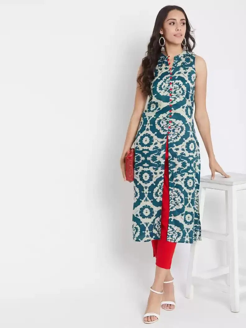 winered-dark-blue-straight-rayon-geometric-print-kurta