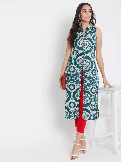 winered-dark-blue-straight-rayon-geometric-print-kurta