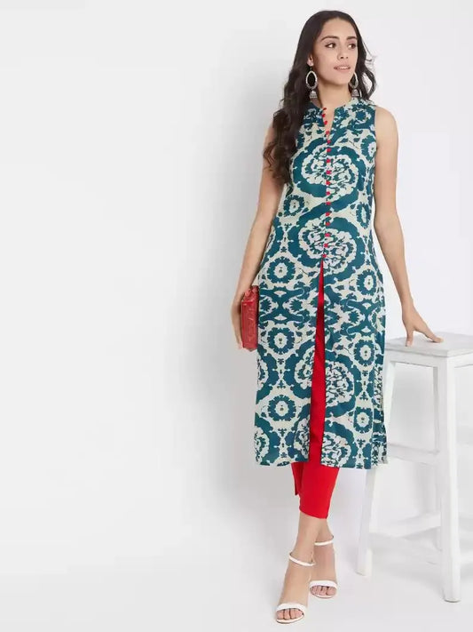 winered-dark-blue-straight-rayon-geometric-print-kurta