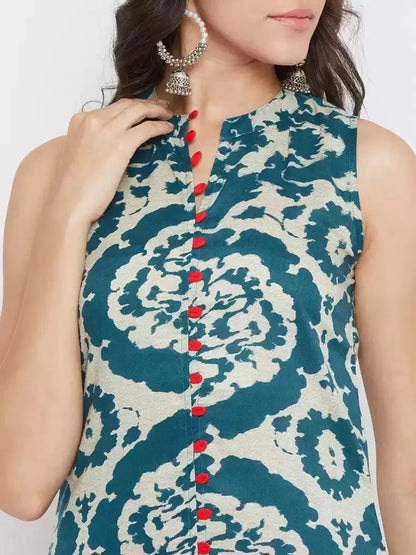 winered-dark-blue-straight-rayon-geometric-print-kurta