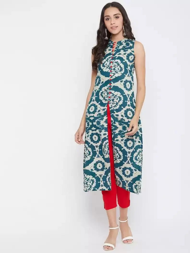 winered-dark-blue-straight-rayon-geometric-print-kurta