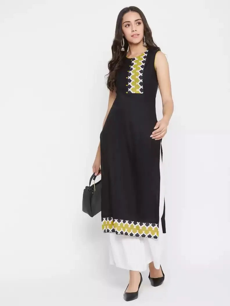 winered-black-straight-rayon-solid-kurta
