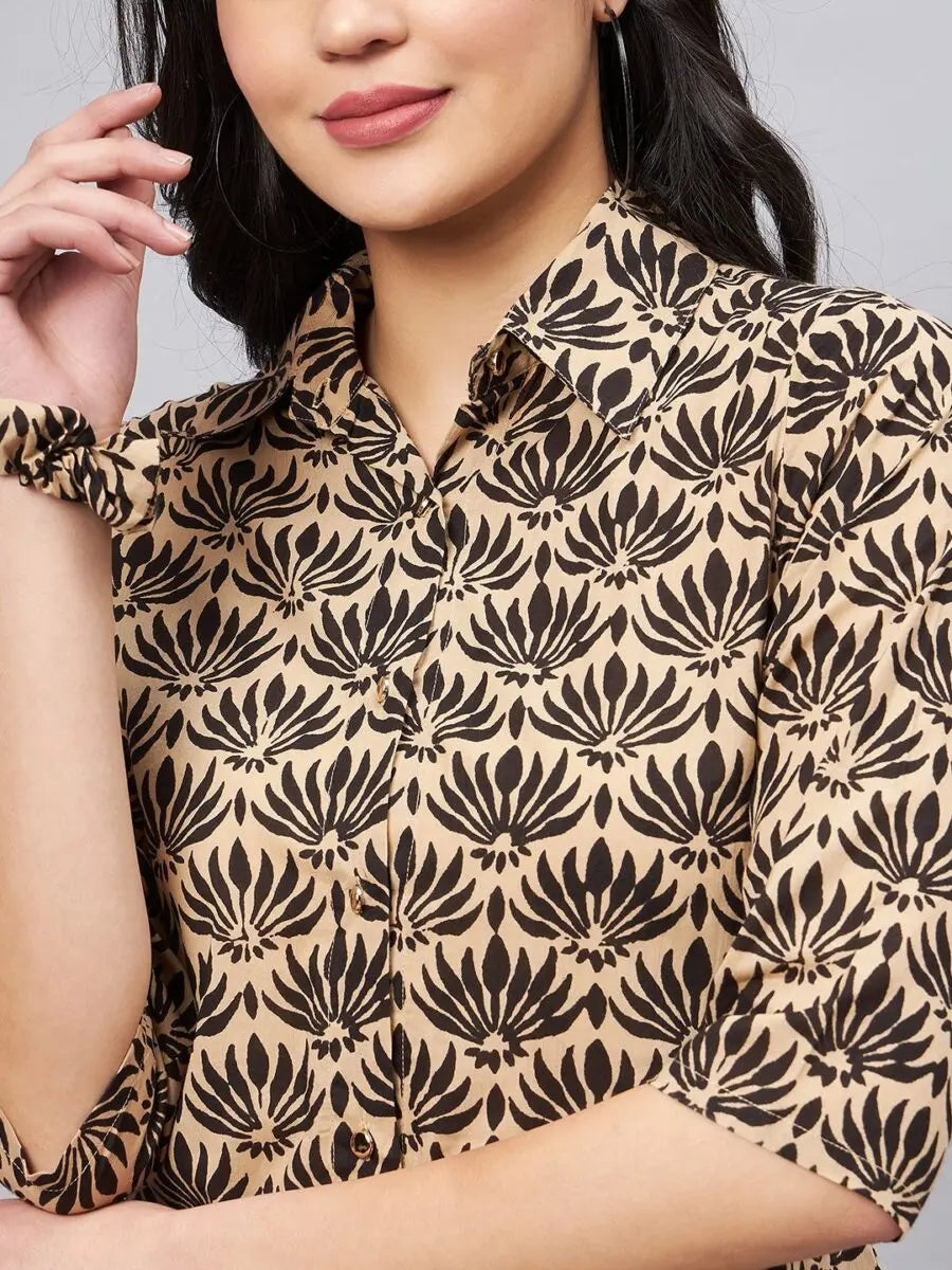 winered-women-beige-and-black-tulip-pant-co-ord-set-with-scrunchie