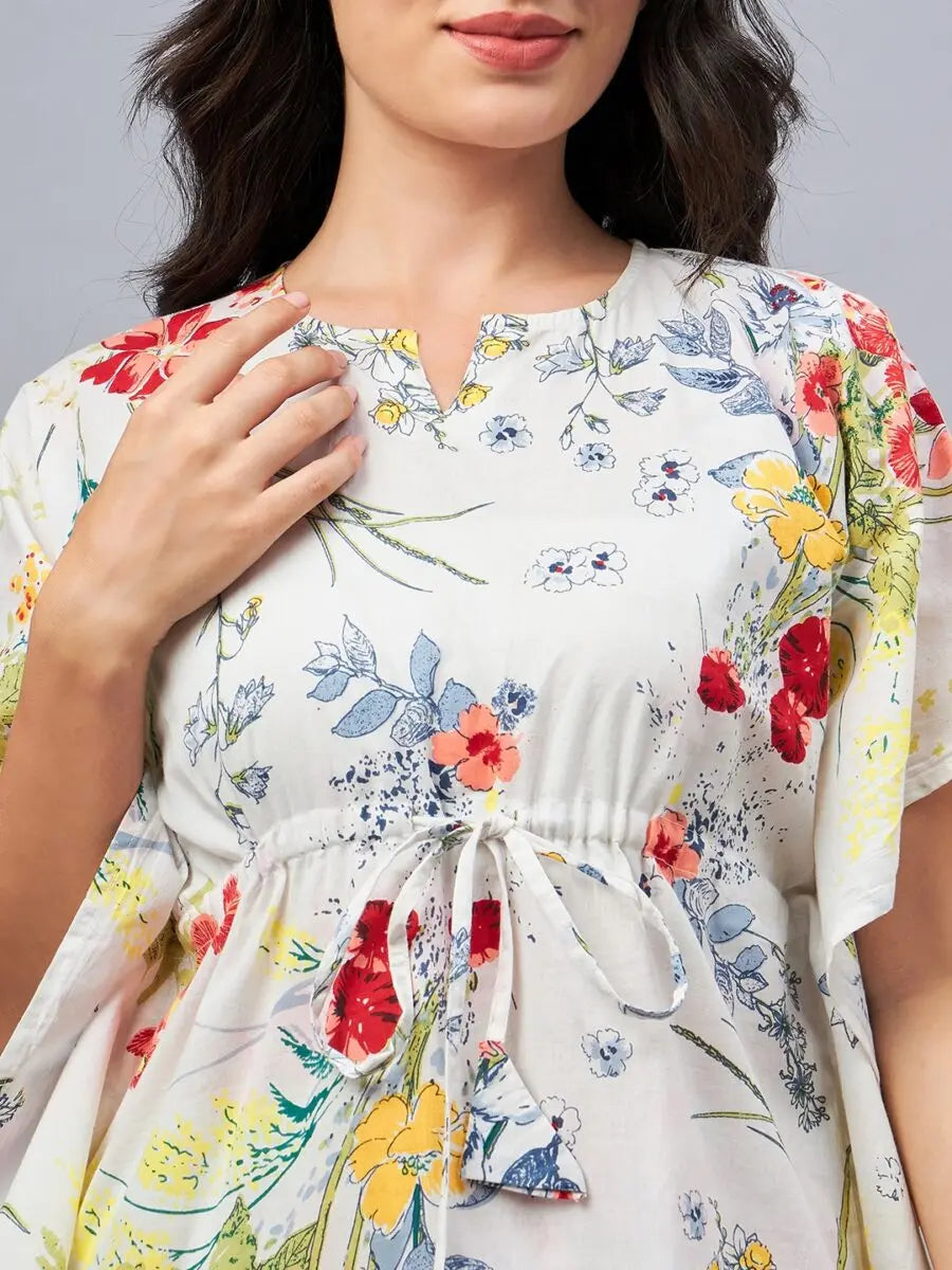 winered-women-white-floral-print-kaftan-night-suit-set-for-women
