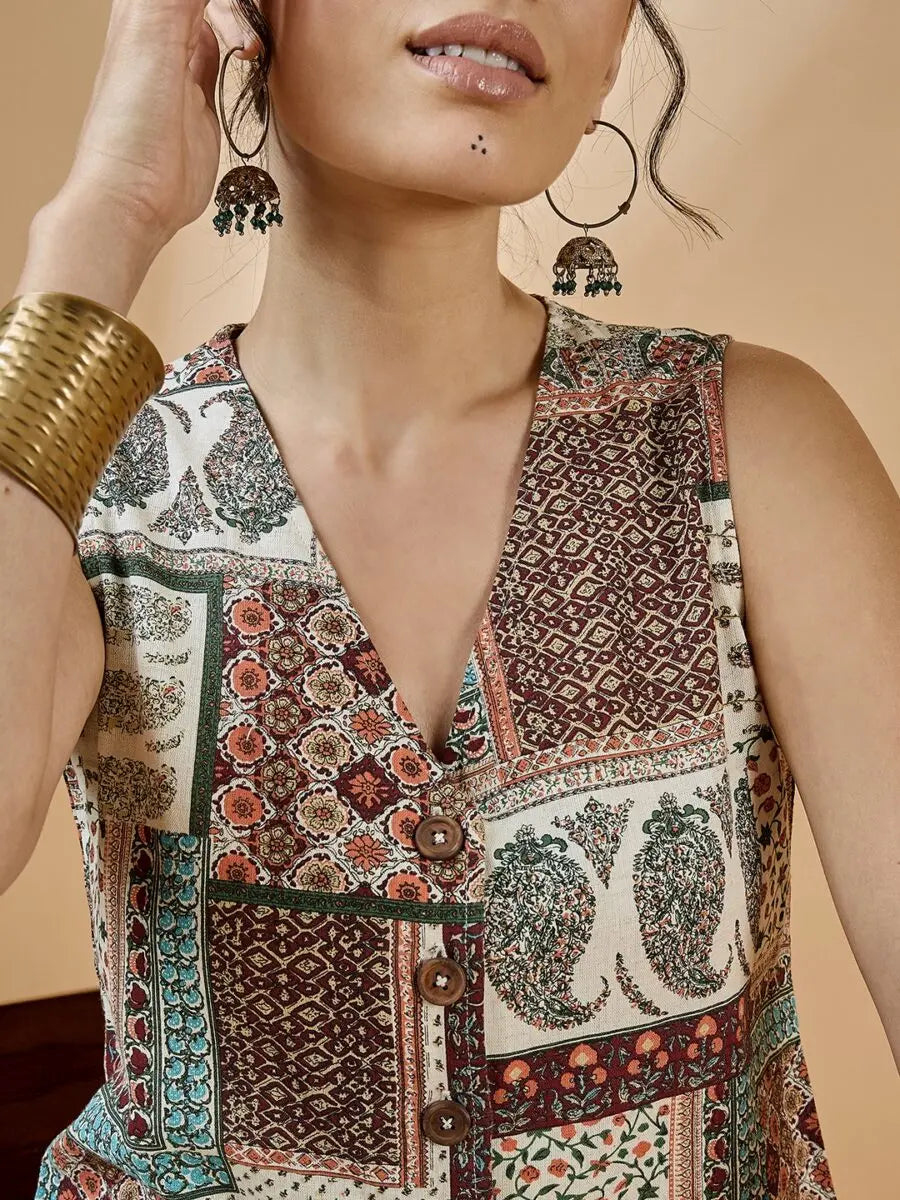 winered-women-waistcoat-and-pant-co-ord-set