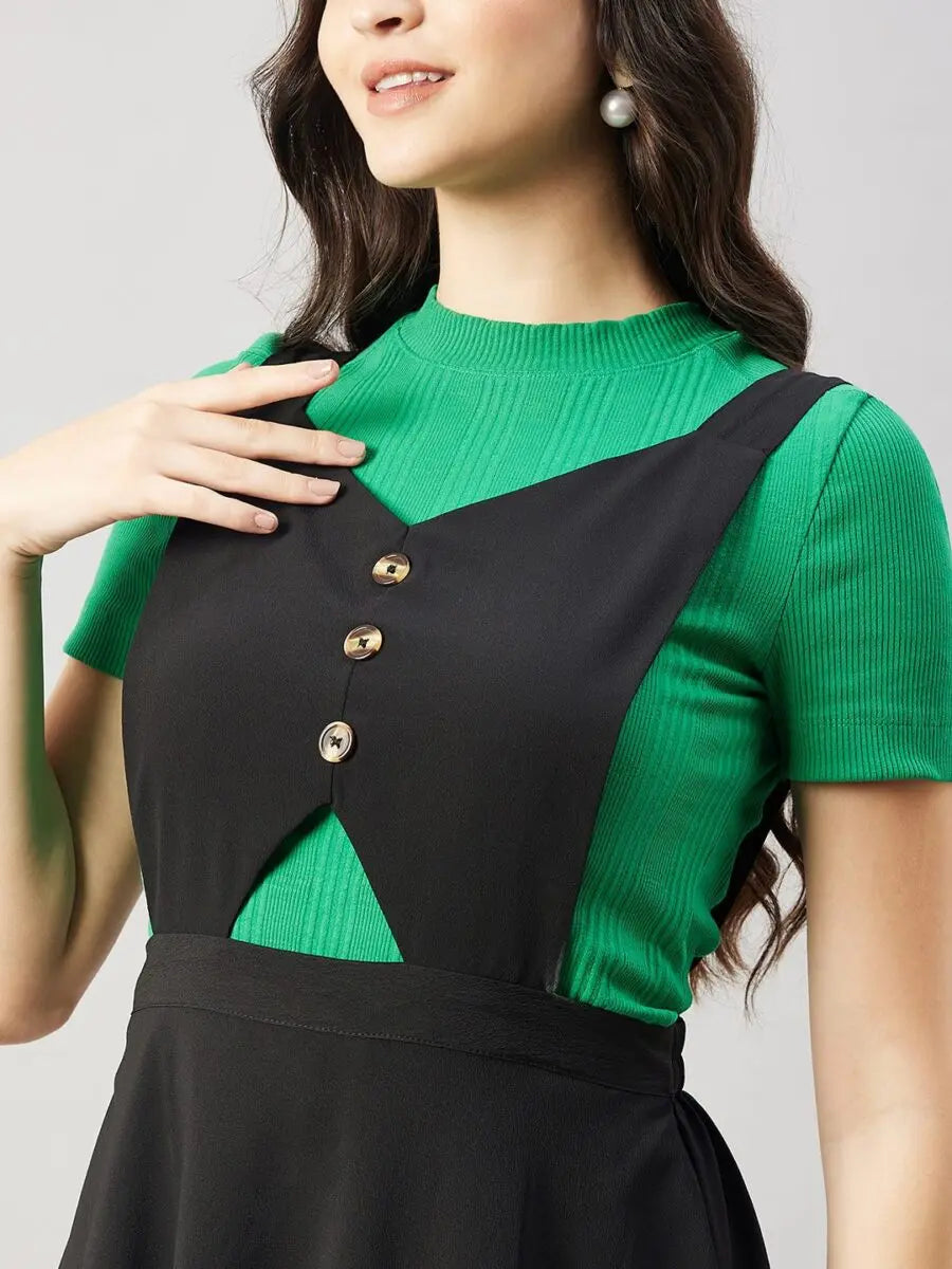 winered-women-black-pinafore-flared-dress