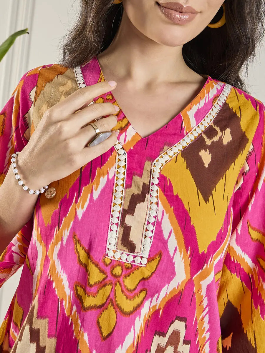 winered-women-pink-neck-sleeve-lace-detailing-co-ord-set