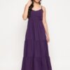 Winered Purple Tiered Long Dress