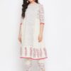 Winered Off White a Line Cotton Printed Kurta and Pant Set
