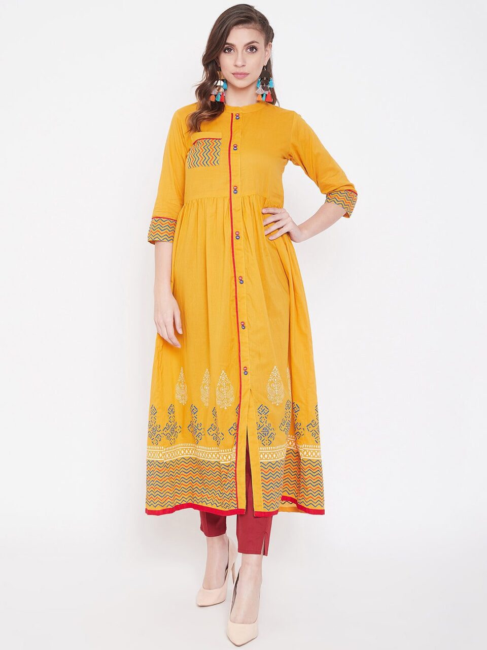 Buy Best Yellow Cotton Kurta for Women and Girls