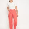 Winered Peach High Rise Straight Trouser