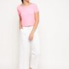 Winered White Straight Trouser