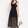 Winered Black Casual Wear Maxi Dress