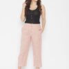 Winered Pink Regular Fit Cotton Texetured Trouser