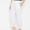Winered White Regular Fit Cotton Solid Trouser