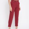 Winered Maroon Regular Fit Polyester Solid Trouser