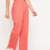 Winered Peach High Rise Straight Trouser