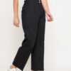 Winered Black Trouser With Buckle