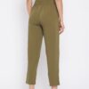 Winered Olive Green Regular Fit Polyester Solid Trouser