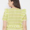 Winered Green Cotton Striped Top