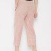 Winered Pink Regular Fit Cotton Texetured Trouser