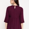 Winered Purple Embroidered Rayon a Line Top