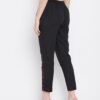 Winered Black Regular Fit Solid Cotton Casual Trouser