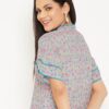 Winered Grey Printed Cotton Boxy Top
