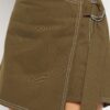 Winered Women Olive Mini Wrap Skirt With Adjuster