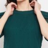 Winered Women Green Cowl Sleeve Top