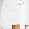 Winered Women White Mini Wrap Skirt With Adjuster